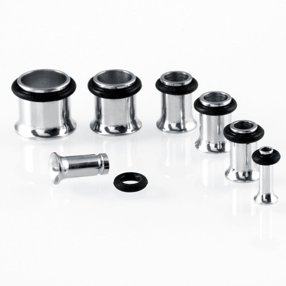 Single Flare Tunnels Single Flare 16 Gauge Tunnels Single Flare Black Glass Plugs (16G 1