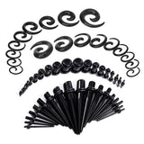 Complete Acrylic Ear Stretching Kit x54 pieces. 14G - 00G - Alpha Piercing