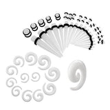 Complete Acrylic Ear Stretching Kit x54 pieces. 14G - 00G - Alpha Piercing