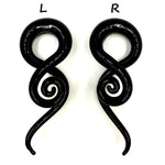 Black Glass Spiral Tapers