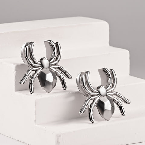 Silver spider ear tunnels. Free shipping. Alpha Piercing.