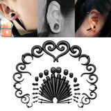 Black professional ear stretching kit. Free worldwide shipping.