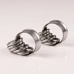 Silver Ear Gauges With Rings.