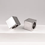 Silver cube ear hangers. Lobe stretching cube weights. Free shipping.