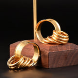 Gold Ear Tunnels With Rings. Free Worldwide Shipping.
