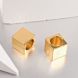Gold cube ear hangers. Lobe stretching cube weights. Free shipping.
