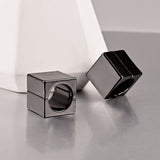 Black cube ear hangers. Lobe stretching cube weights. Free shipping.
