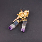 Natural Amethyst Stone Ear Weights - Free Shipping