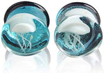 FOR USA ONLY Bundle Of Glass Jellyfish Ear Plugs 0G-5/8'' (8mm-16mm)