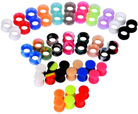 FOR USA ONLY Value Pack  54 Pieces Silicone Tunnels and Plugs 2g-3/4
