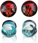 FOR USA ONLY Bundle Of Glass Jellyfish Ear Plugs 0G-5/8'' (8mm-16mm)