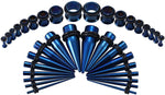 FOR USA ONLY Complete Blue Ear Stretching Kit x36 Pieces 14G-00G (1.6mm-10mm)