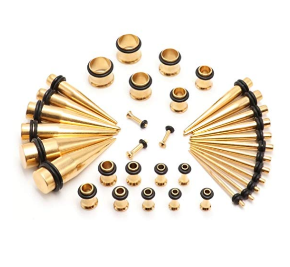 Zaya Body Jewelry Ear Stretching Kit 00g-16g Surgical Steel Tapers Tunnels