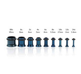 Dark Blue Stainless Steel Ear Stretching Kit x36 pcs. 14G-00G - Alpha Piercing