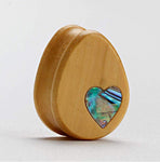 Water Drop Heart Wooden Plugs 8mm-25mm - Alpha Piercing