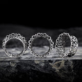 Pair of silver vintage ear tunnels with free worldwide shipping. Alpha Piercing.