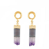 Purple Stone Ear Hangers - Free Worldwide Shipping