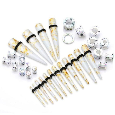 Marble Stretching Set x32 pcs. 12G-00G (6 Colors Available) - Alpha Piercing