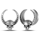 Silver Skull Ear Gauges.