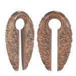 Wooden Carved Keyhole Shaped Ear Weights 16mm - 5/8''