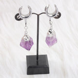 Saddle Ear Tunnels With Dangle Stones 8mm - 25mm ( 0g - 1'' )
