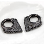 Black rhombus ear weights for ear stretching. Free worldwide shipping.