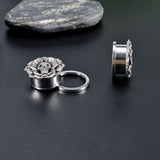 Ear Plugs - Skull Flower - 6mm - 25mm ( 2g - 1'' )