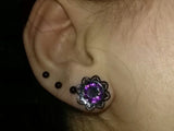 Vintage Black Steel Zircon Crystal Plugs 6-16mm - Alpha Piercing