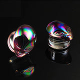 Colourful Glass Alien Head Ear Plugs 6mm-25mm - Alpha Piercing