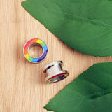 Rainbow Colors Ear Tunnel Gauges - Alpha Piercing