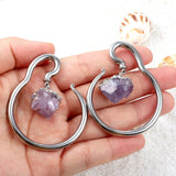 Ear Hangers With Natural Stone