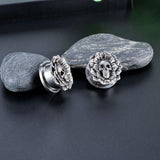 Ear Plugs - Skull Flower - 6mm - 25mm ( 2g - 1'' )