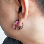 Glass Crescent Ear Plugs 6-8-10mm - Alpha Piercing