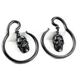 Black Dangle Skull Ear Hangers