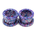 Stainless Steel Ear Tunnels - Splash - 2mm - 16mm ( 12g - 5/8'' )