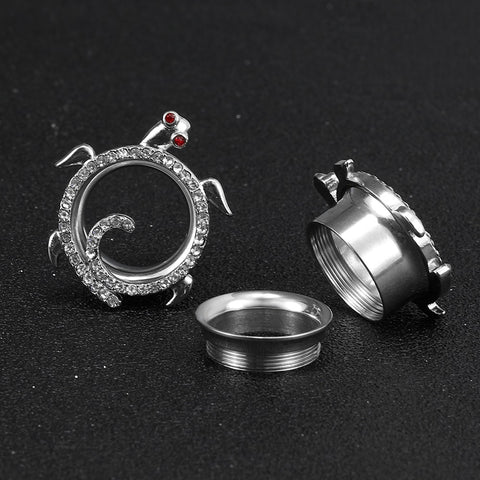 Turtle Ear Tunnels With Jewels 6mm-16mm - Alpha Piercing