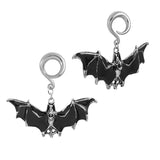 Pair of bats ear weight hangers with free shipping to your doorstep. Ear lobe gauges and body jewellery. Sold as pair and checked for flaws.