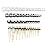 Professional Complete Ear Lobe Stretching Kit 2mm-10mm x58 Pieces (28 Pairs) - Alpha Piercing