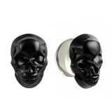 Black Skull Glass Ear Plugs