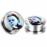 Michael Myers ear plugs with free shipping. Horror ear plugs 6mm to 30mm, sold as pairs. Ear plugs gauges.