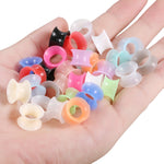 Set of silicone ear tunnels x30 pieces. 3mm-16mm