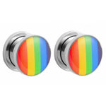 Pride Flag Ear Gauges Plugs - Alpha Piercing