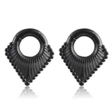 Black round ear weights. Free worldwide shipping.