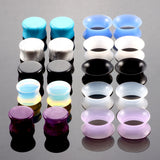 Stone Ear Gauges With Silicone Ear Tunnels. Set of stone and silicone gauges. Free worldwide shipping.
