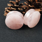 Pink Quartz Stone Ear Plugs ( 5mm - 25mm ) - Alpha Piercing