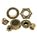Vintage Antique Brass Ear Tunnels - Alpha Piercing