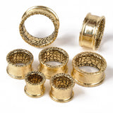 Vintage Antique Brass Ear Tunnels - Alpha Piercing