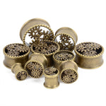 Vintage Antique Brass Ear Tunnels - Alpha Piercing