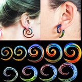 Glass ear spiral gauges with free shipping to your doorstep. Multicolor ear spirals for ear stretching. Sold as pairs.