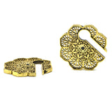 Gold Vintage Mandala Flower Keyhole Ear Weight - Alpha Piercing